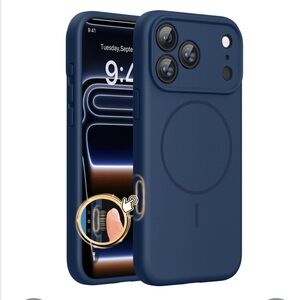 iPhone 17 PRO MAX with MagSafe Silicone Case-Dark Blue